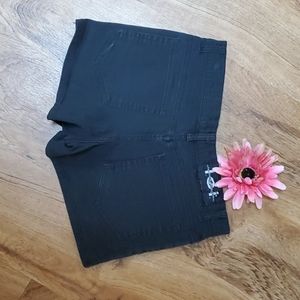 Mid waist black denim Shorts